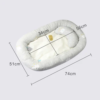 

Portable Newborn Baby Bed Cribs 74*51cm Dot Travel Bassinet For 0-4M Toddler Breathable Bed Lounger Sleep Nest With Pillows Hot
