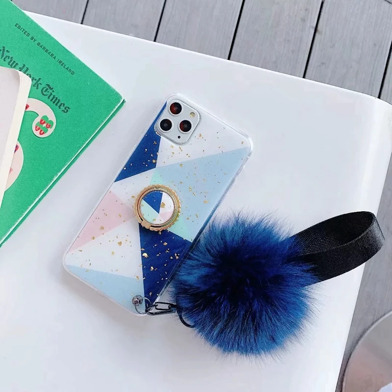 Роскошный гибридный Чехол Из Мраморной фольги для Iphone 11 Pro XS MAX X XR 8 7 6, блестящая фольга с блестками, мягкий чехол из ТПУ с камнем, ремешок, 50 шт