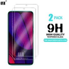 2 шт., закаленное стекло для Xiaomi Redmi Note 8 T/Note 8 Pro, защита экрана 9 H, закаленное стекло для Redmi Note 8, защитная пленка