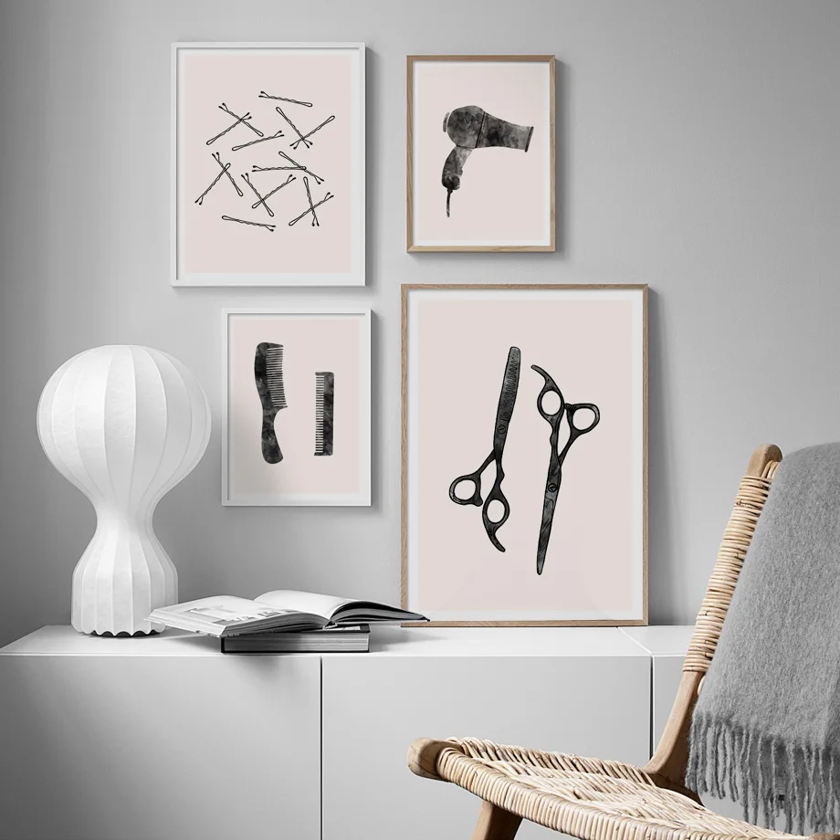 Barber-Shop-Wall-Art-Pictures-Cat-Ears-Hair-Clip-Dryer-Scissors-Comb-Canvas-Painting-Nordic-Posters