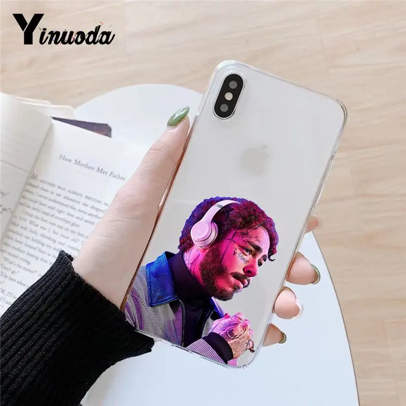 Yinuoda для iphone 7 XSMAX чехол Post Malone Coque Shell чехол для телефона iphone 8 7 6 6S Plus X 10 5 5S SE XR XS XSMAX