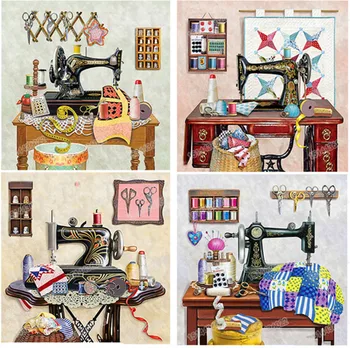 

Full Round Drill 5D DIY Diamond Painting "Sewing machine" 3D Embroidery Cross Stitch 2020 Home Decor Gift