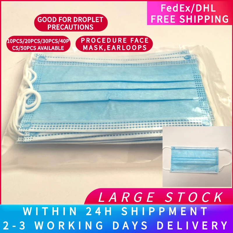 

Fast Free Shipping 3 Layer Anti Dust Face Mask Anti-virus Respirator Disposable Face Mask Earloop Mouth Cover Face Masks