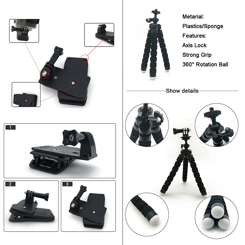 Аксессуары для экшн-камеры для go pro hero 7 6 5 4 3, многоцелевой монопод, головной ремень, нагрудный ремень, плавающий поплавок