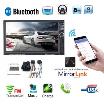 

7in Touch Screen Car Bluetooth Audio MP4 MP5 Player FM Radio Rear View