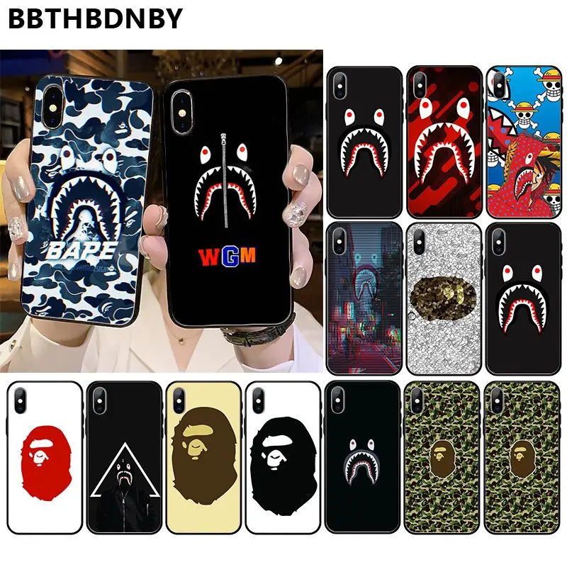 

Bape For 11 pro max coque Soft black Lite Phone Case Bags for iPhone 11 pro XS MAX 8 7 6 6S Plus X 5 5S SE XR case