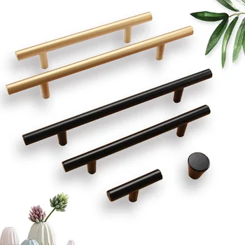 

Black Gold Aluminium Alloy Kitchen Door Cabinet T Bar Handle Pull Knob cabinet knobs furniture handle cupboard drawer handle