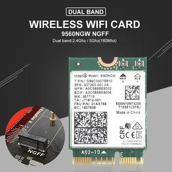 

Wireless 9560/9260/AX200 AC NGFF Key Network Wifi Card 1.73Gbps 802.11ac Bluetooth 5.0 M.2 WiFi/Bluetooth Adapter For Windows 10