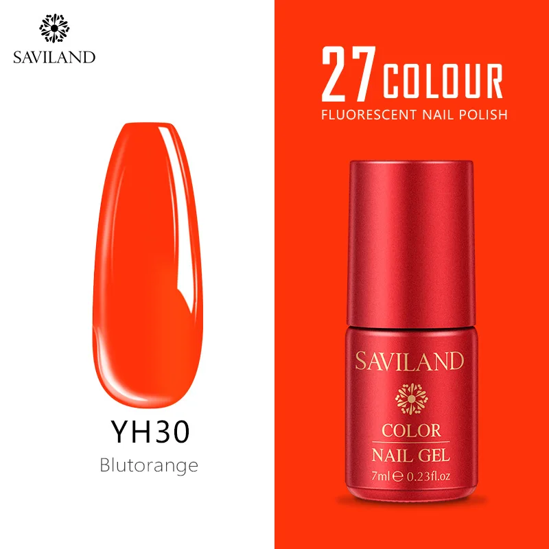 YH30 SAVILAND флуоресцентный Гель-лак 7 мл неоновый цветной замачивающийся УФ-гель лак Летняя тема ночной светящийся гель для дизайна ногтей - Цвет: YH30
