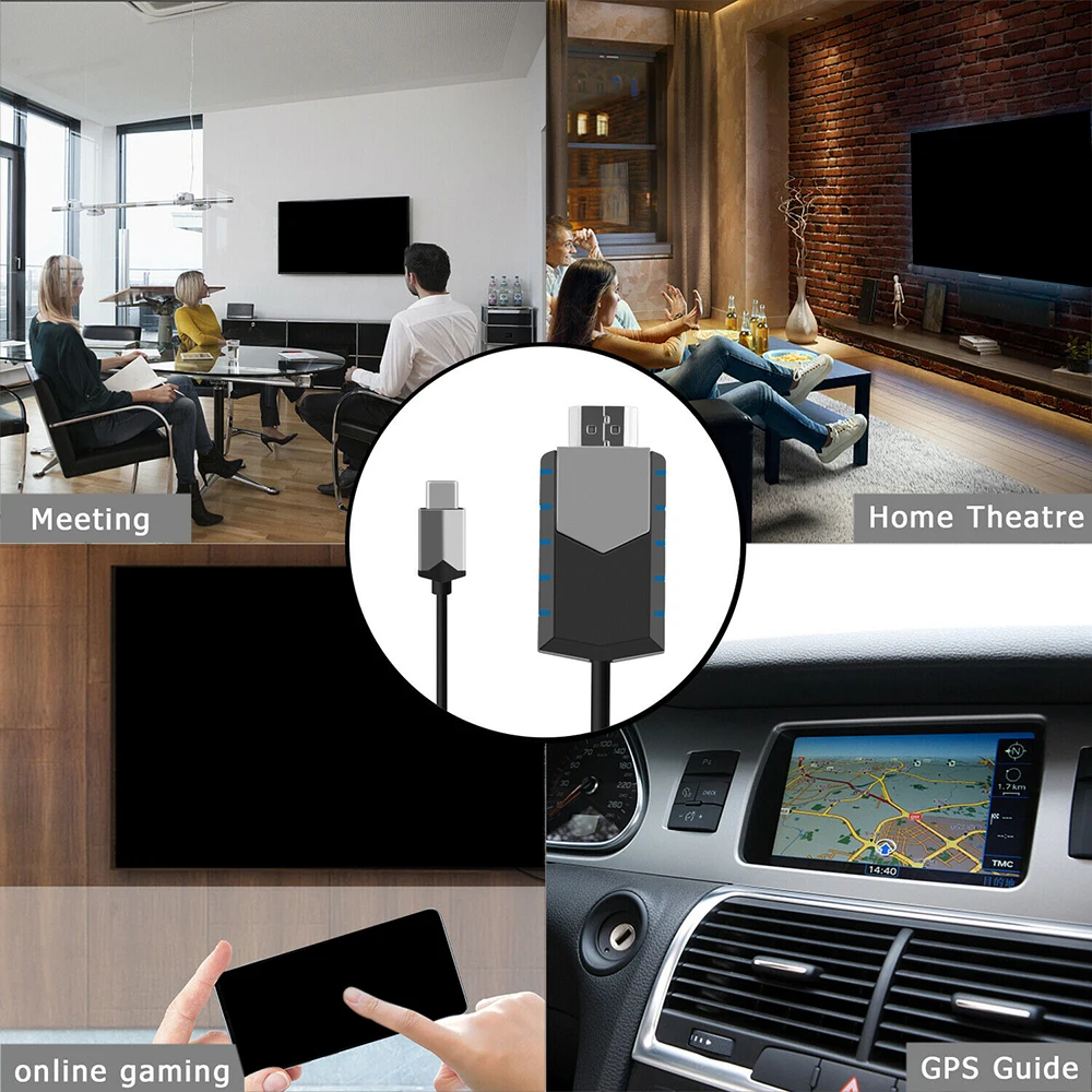 7.2ft USB-C type-C к HDMI кабель HDTV адаптера для samsung S10 S9 Note 9 Macbook