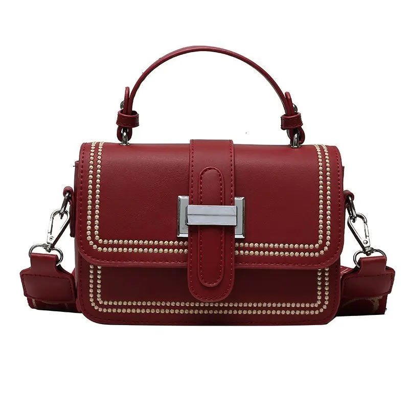 

New PU Leather 2020 women's bag wide shoulder strap Woman bags simple style mini Women's handbag small cross body female bag