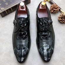 Alligator Skin Men Shoes For Wedding Genuine Leather Suit Men Buckle Oxford Shoes Lace-Up Business Formal Dress Shoes Alligator Skin Men Shoes For Wedding Genuine Leather Suit Men Buckle Oxford Shoes Lace-Up Business Formal Dress Shoes