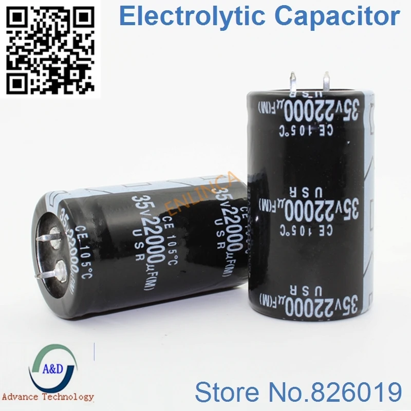 9pcs/lot 35V 22000UF Radial DIP Aluminum Electrolytic Capacitors size 30*50 Tolerance 20% | Электронные компоненты и