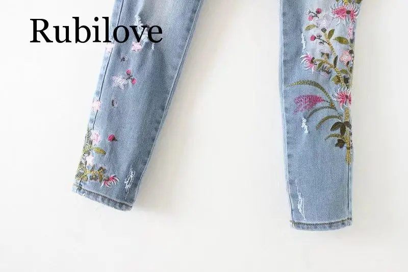 Rubilove/джинсы с вышивкой в европейском и американском стиле