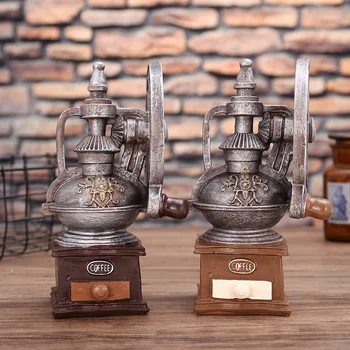 

[New] Vintage Sculpture Simulation coffee machine saving pot model Statue Art Carving Resin artware Figurine Home Decorations