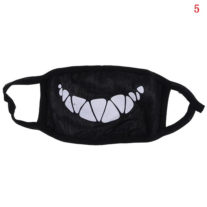 5 1PCS Black Cartoon Anime Mouth Mask Half Face Soft Anti-fog Anti-dust Masks Cotton Dustproof Mouth Face Mask Woman Men - Цвет: 5