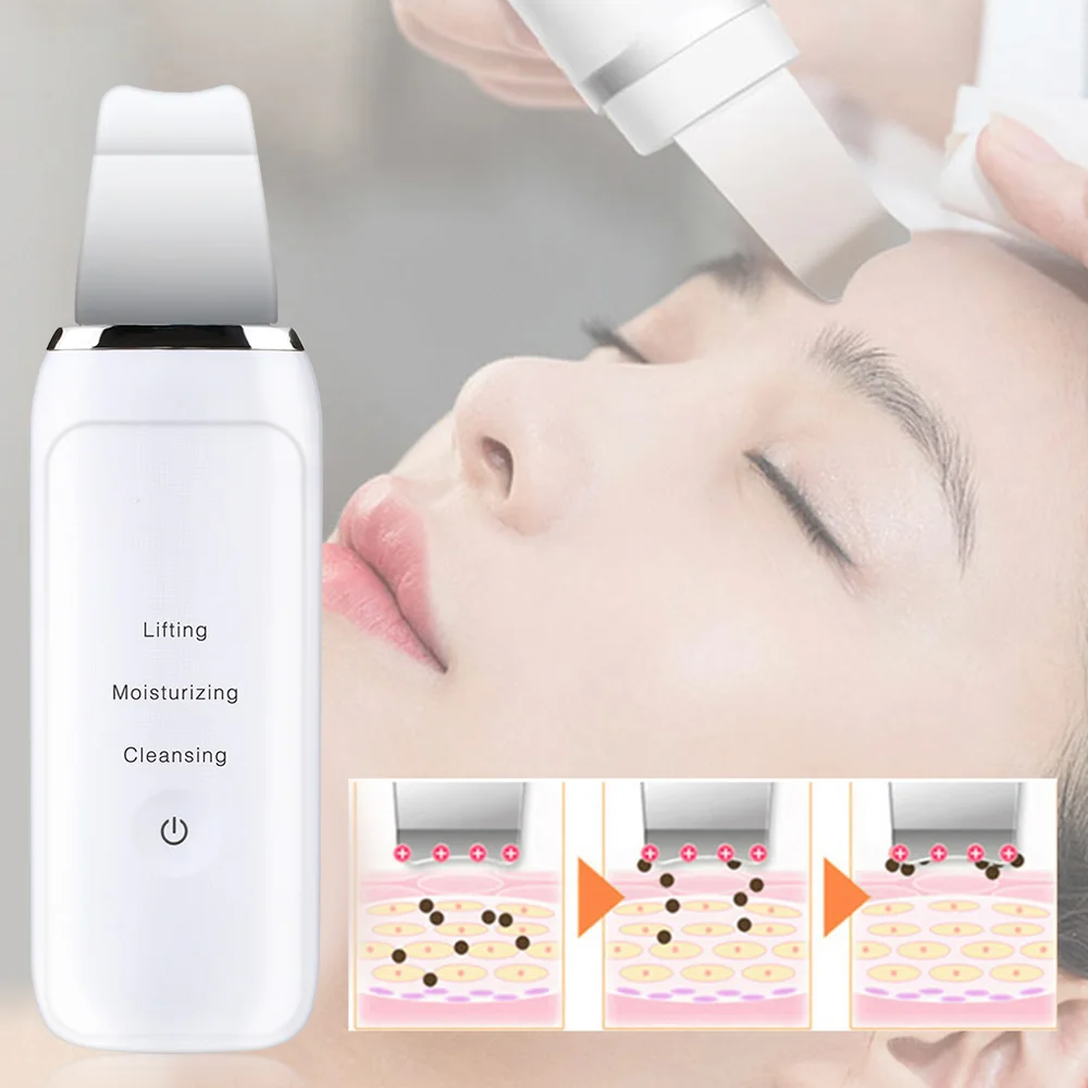 Comprar Máquina de limpieza profunda ultrasónica de la cara, limpiador de la piel, manchas de suciedad, eliminación de puntos negros, antiarrugas, herramientas para blanqueamiento Facial
