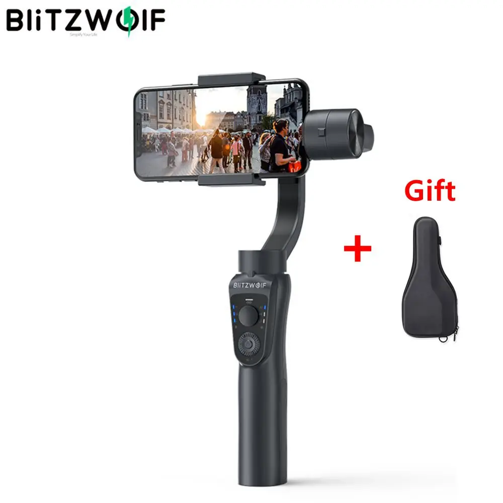 BlitzWolf 3 Axis bluetooth Handheld Gimbal Stabilizer for iPhone Youtube Vlog Xiaomi Huawei Smart C
