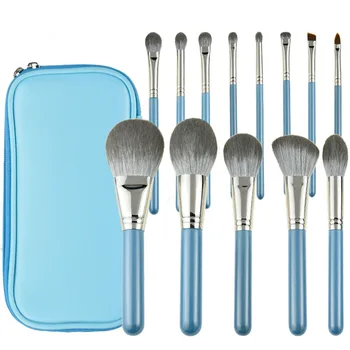 

13 Light Blue Makeup Brush Grandma Gray Bell Flower Brush Suit Small Grape Microcrystalline Silk Soft Makeup Brush Beauty Tool