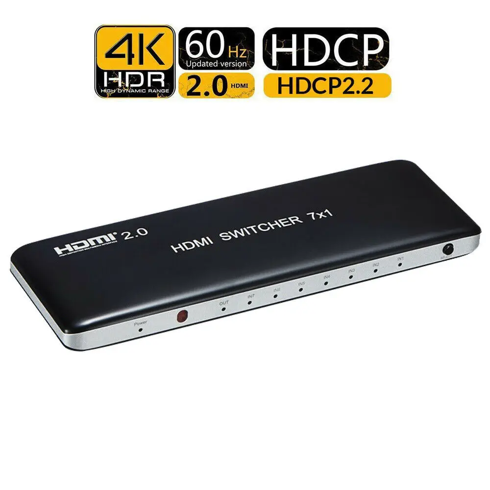 4K HDMI 2,0 UHD 4K@ 60Hz 10 бит HDR HDCP2.2 переключатель 7X1 коммутатор видео конвертер для xbox ONE tv Smart светодиодный ТВ приставка Mi box проектор