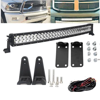 

40 inch 240W Curved Led Light Bar Combo Driving Lights Hidden Bumper Mounts with Wiring Harness for 10-18 Dodge Ram 2500/3500
