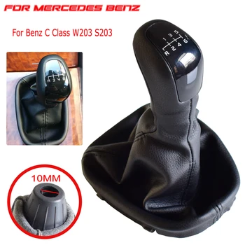 

Gearshift Lever Knob Stick Shifter Leather Gaitor Boot Cover For Mercedes Benz C Class W203 S203 Manual 5 6 Speed Car Styling