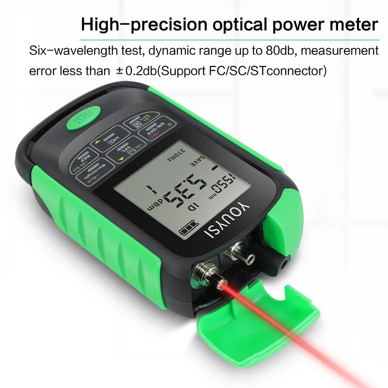 High Precision NEW 4in1 Li-Lion Battery Optical Power Meter Visual Fault Locator Network Cable Test Fiber Tester VFL