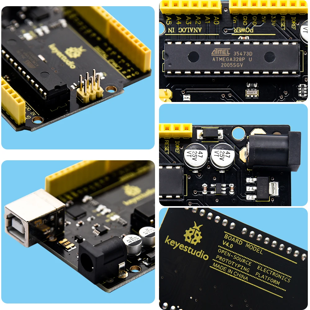 keyestudio placa de desenvolvimento com chip serial usb cabo usb compatível com arduino uno caixa de presente