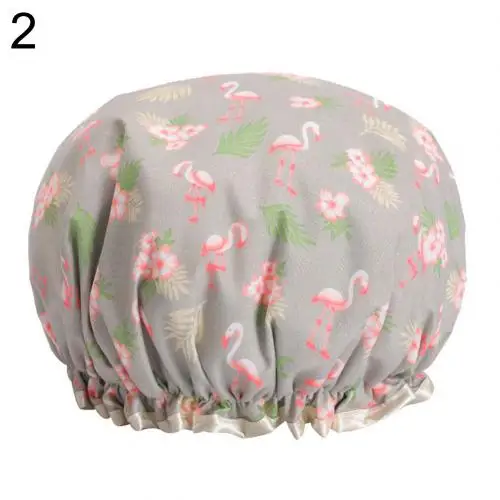 2 Women Double Layer Flower Dot Hair Fast Dryer Cap Spa Shower Bathing Wrap Hat - Цвет: 2