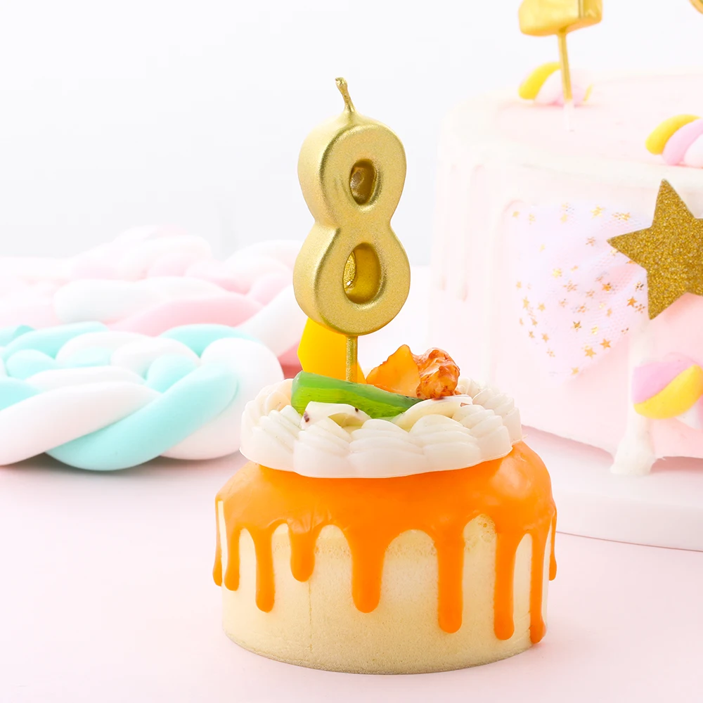 1 шт. золотые цифры для торта свеча украшение вечерние НКИ свадебные