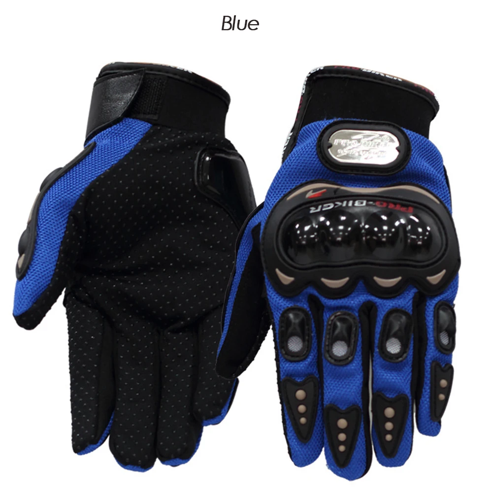 Special Ergonomic Design With Carbon Fiber Hard Shell Protection Motorcycle Racing Gloves Gloves Full Fingers Protective - Цвет: Синий
