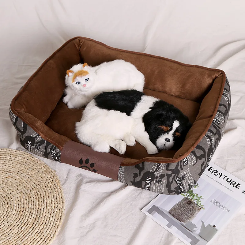 Зимняя одежда для собак кровать с принтом модная пещера для кошек camas para perro высокое качество кровать для кошек собаки кровати для средних собак
