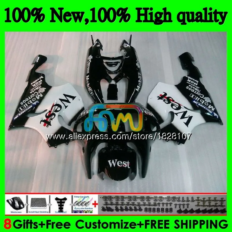 Корпус для KAWASAKI ZX-7R ZX750 ZX 7R ZX-750 5BS. 13 ZX 750 7 R Черный Запад ZX7R 96 97 98 99 03 1996 1997 1998 1999 2003 обтекатели