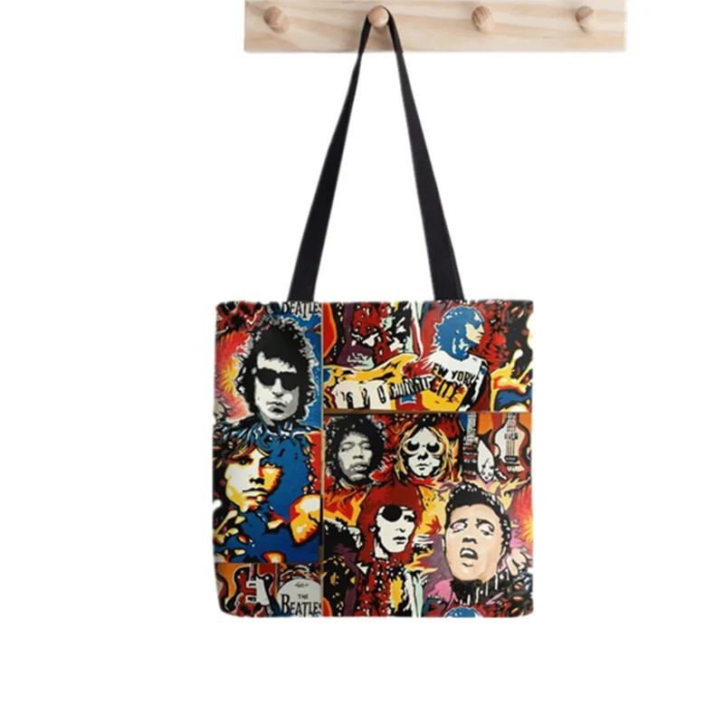 2021 Shopper red bandana print Printed Tote Bag women Harajuku shopper Funny handbag girl Shoulder shopping bag Lady Canvas Bag