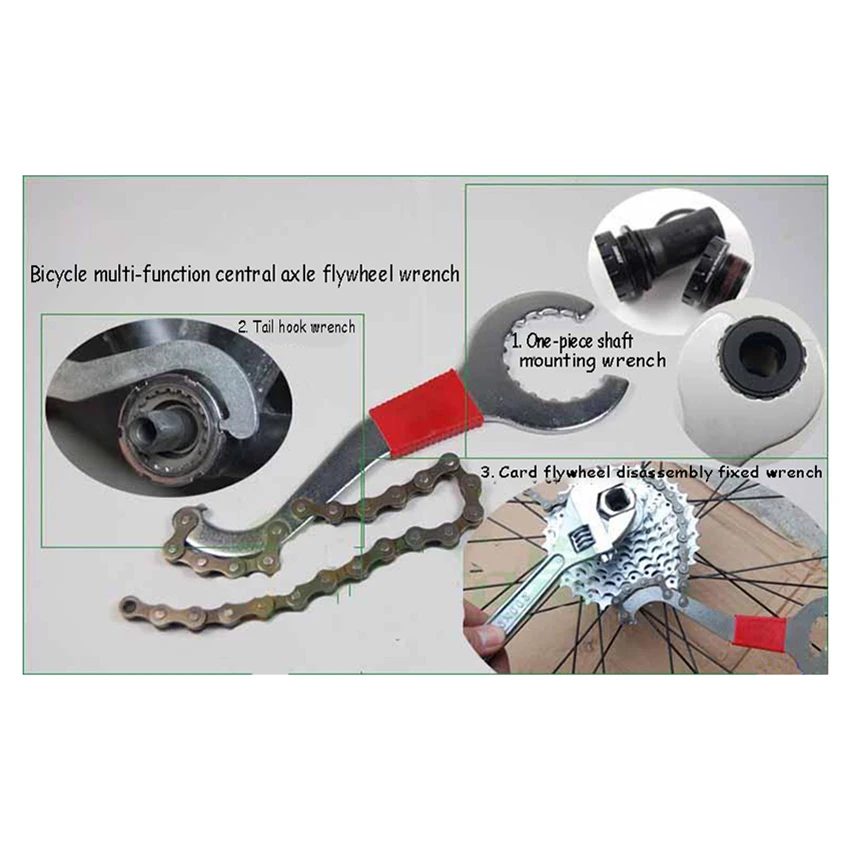 Велосипедный гаечный ключ для удаления свободного колеса, портативный велосипедный ремонтный стальной ключ, велосипедный встроенный вал, ручные инструменты, многофункциональные