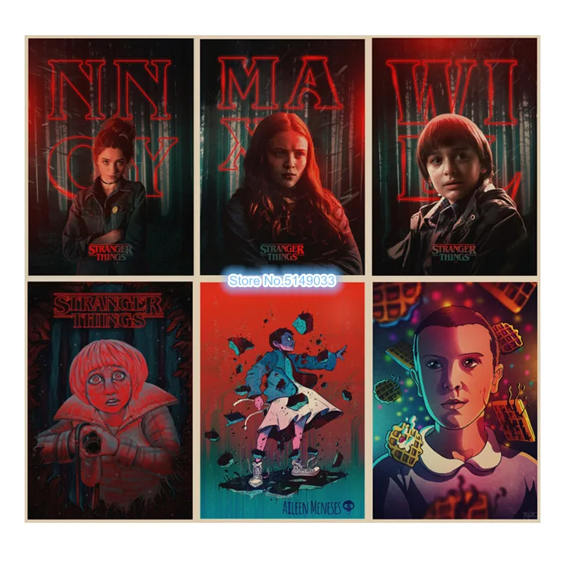 

5d Diy Full Diamond Painting Cross Stitch Kits Cartoon Picture Diamond Embroidery Stranger Things Poster Painting Bedroom Decor