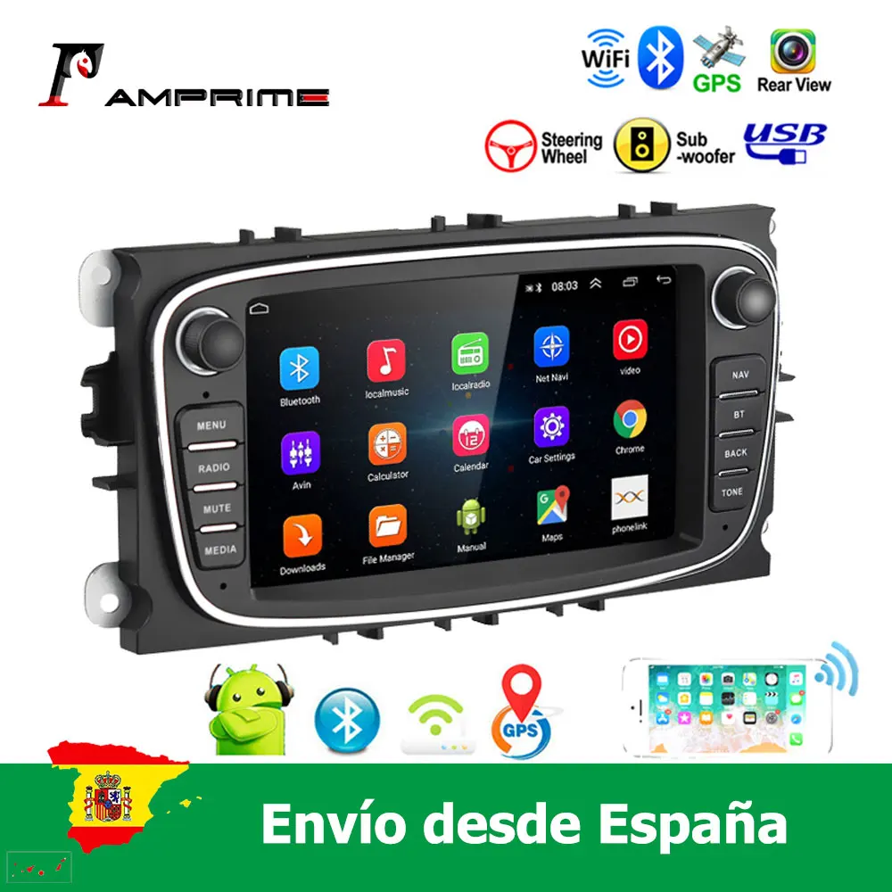 AMPrime 7 ''Android 8,1 Автомобильный мультимедийный плеер для Focus Mondeo C MAX S MAX Galaxy II Kuga поддержка GPS WIFI Bluetooth зеркальная связь AMPrime 7 ''Android 8,1 Автомобильный мультимедийный плеер для Focus Mondeo C MAX S MAX Galaxy II Kuga поддержка GPS WIFI Bluetooth зеркальная связь