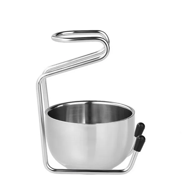 1 Set Professional Men Beard Brush Set Stainless Steel Bowl Stand Shaving Brush Mustache Shaving Facial Cleansing Tool 40#410 A