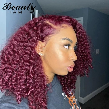 

Afro Kinky Curly Lace Front Human Hair Wigs For Black Women Natural Black Virgin Glueless Hair Wig Pre Plucked With Baby Hair