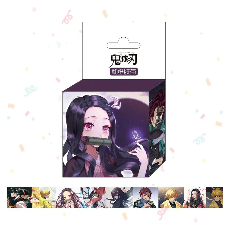 

1.5cm*5m Demon Slayer Kimetsu no Yaiba Anime Tape Adhesive Tape DIY Scrapbooking Sticker Label Masking Tape