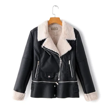 

2020 fashion new winter ladies elegant double-faced fur coat women's European and American motorcycle style girls fur outwear