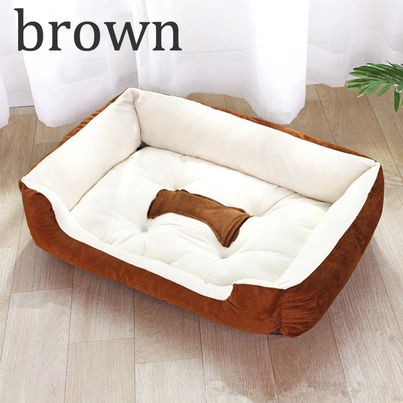 S-XL, 8 цветов, теплый спальный мешок, подушка для щенка, с рисунком кости, диван для питомца, кровати для собак, водонепроницаемый мягкий спальный мешок для кошек - Цвет: Brown