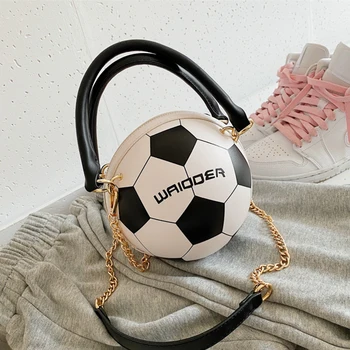 

Harajuku Football Design Women Handbags Fashion Letter Printed Shoulder Bags Lady Crossbody Bag Luxury Pu Small Round Purses Sac
