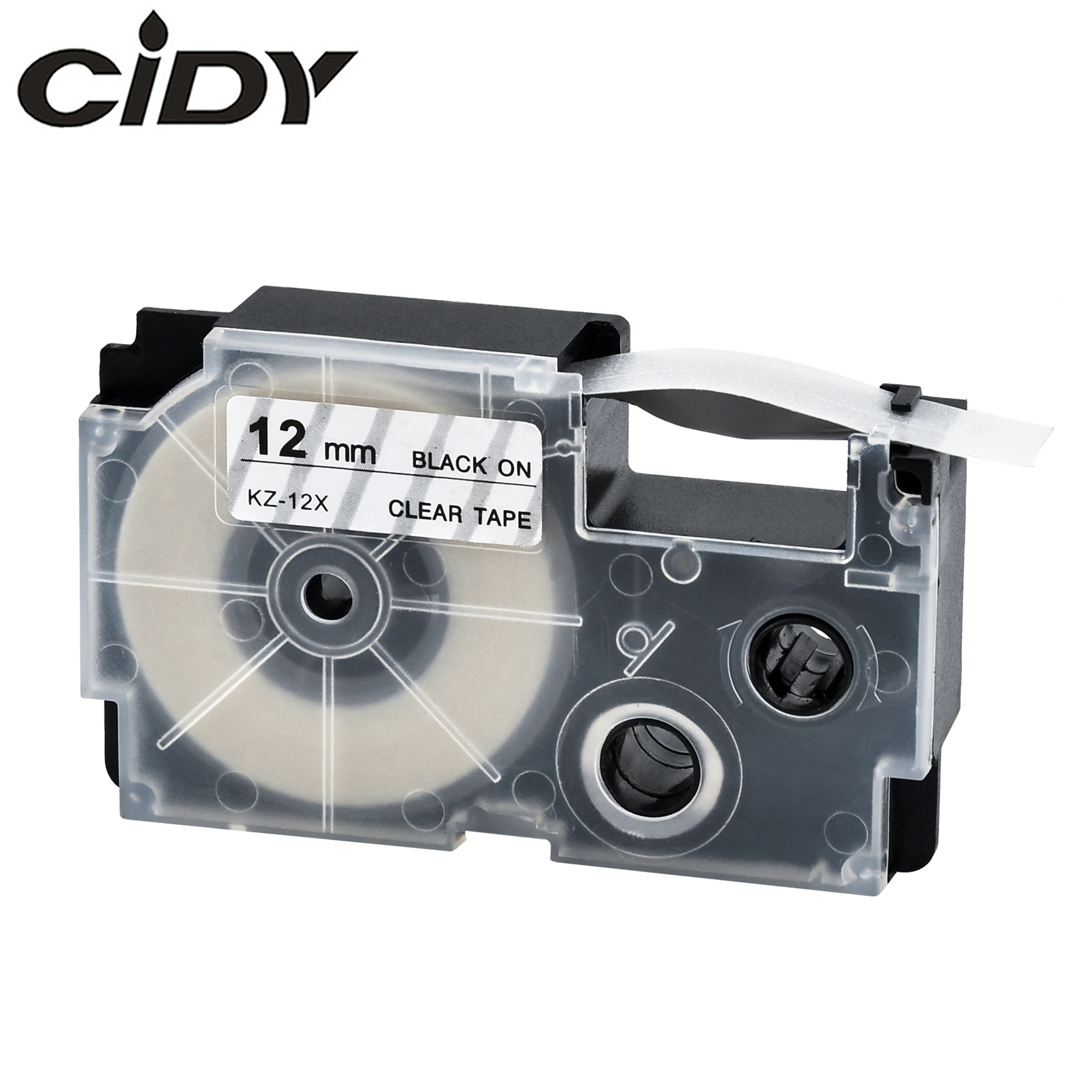 CIDY 50 шт. Φ лента для этикеток XR12X XR 12x12 мм черная на прозрачной ленте этикетка