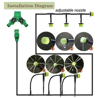 RBCFHI 5-60M 1/4'' Automatic Micro Drip Irrigation System Garden 8 Hole Spray Self Watering Kits With Adjustable Green Dripper 2