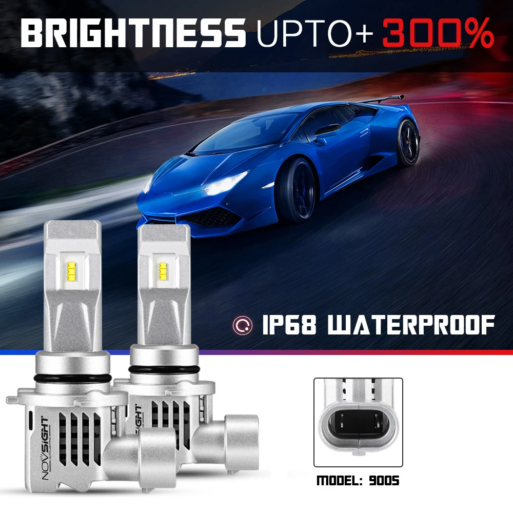 Novsight H7 H4 H3 H1 Светодиодные Автомобильные фары 6000K 10000lm Пара Автомобильные H11 9005 9006 HB2 Hi/lo луч авто фары лампы