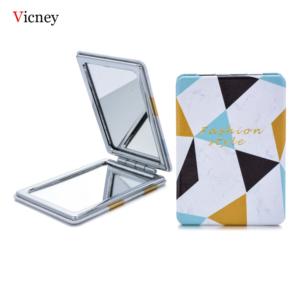 

Vicney Fashion color matching Portable Mini Fashion Makeup Mirrors Compact Pocket Mirror Two-Side Folding Make Up Mirror Tool