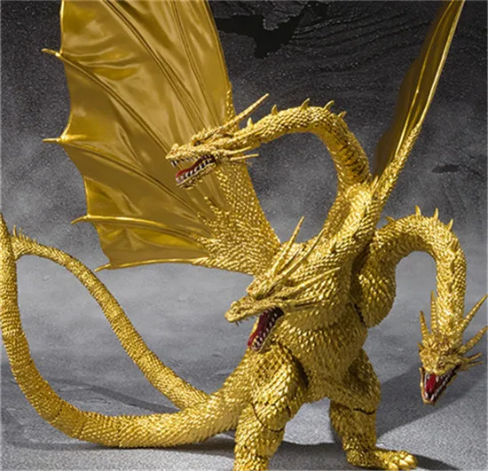 Фильм Gojira 3 головы золотой дракон король BJD суставов подвижная ПВХ фигурка Коллекционная модель игрушки