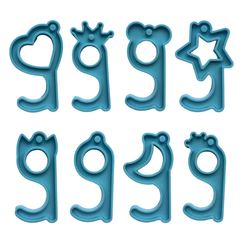 

Shiny Glossy Door Hook Contactless Keychain Casting Silicone Mould Crystal Epoxy Resin Mold DIY Crafts Making Tool