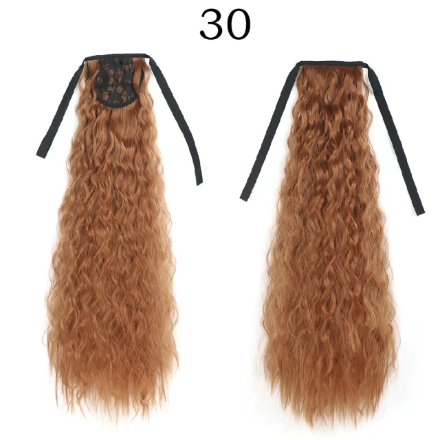 Corn Wavelength Ponytail Synthetic Fake Bandage Hair Extension Black-tailed Blond Girl Heat-resistant Ladies Special Extra Long P4/27